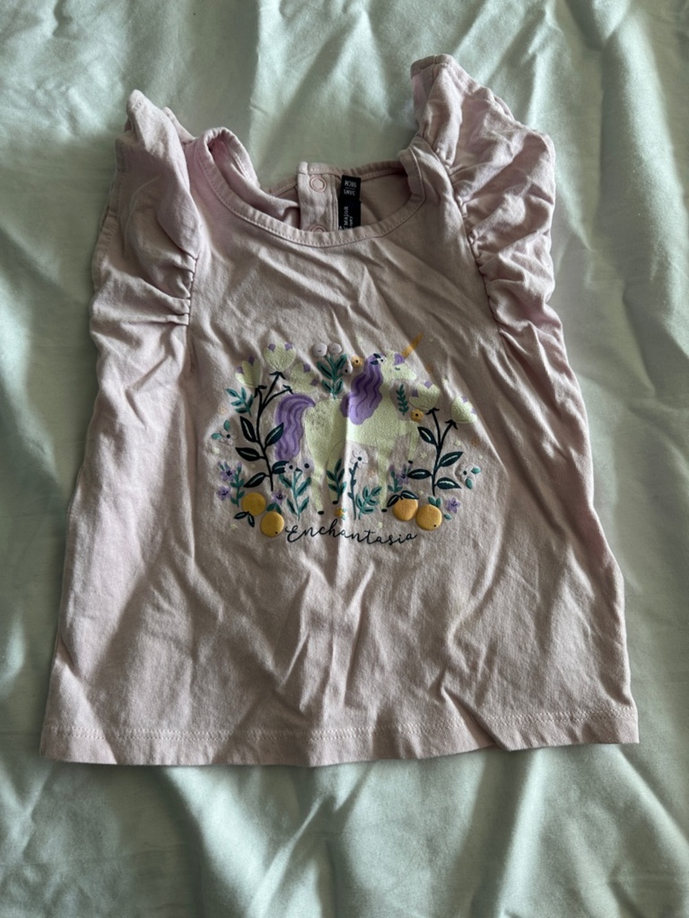 Enchantasia Girls' Pink Ruffle Sleeve Tee
